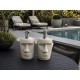 J-LINE Olielamp Moai Set 2 Grijs Cement | Sfeervolle Buitenlamp